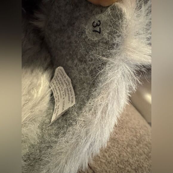 NEW FREE PEOPLE MOVIE NIGHT DOUBLE BUCKLE FURRY SLIPPERS BLUE GREY 37 - Picture 6 of 6